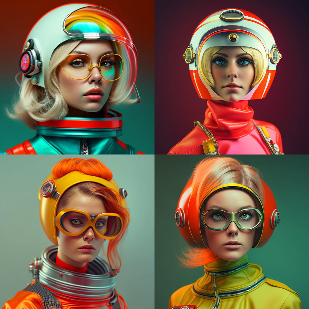 Argon Astronaut: A 60s Fashion Odyssey in Hyperrealistic 4K