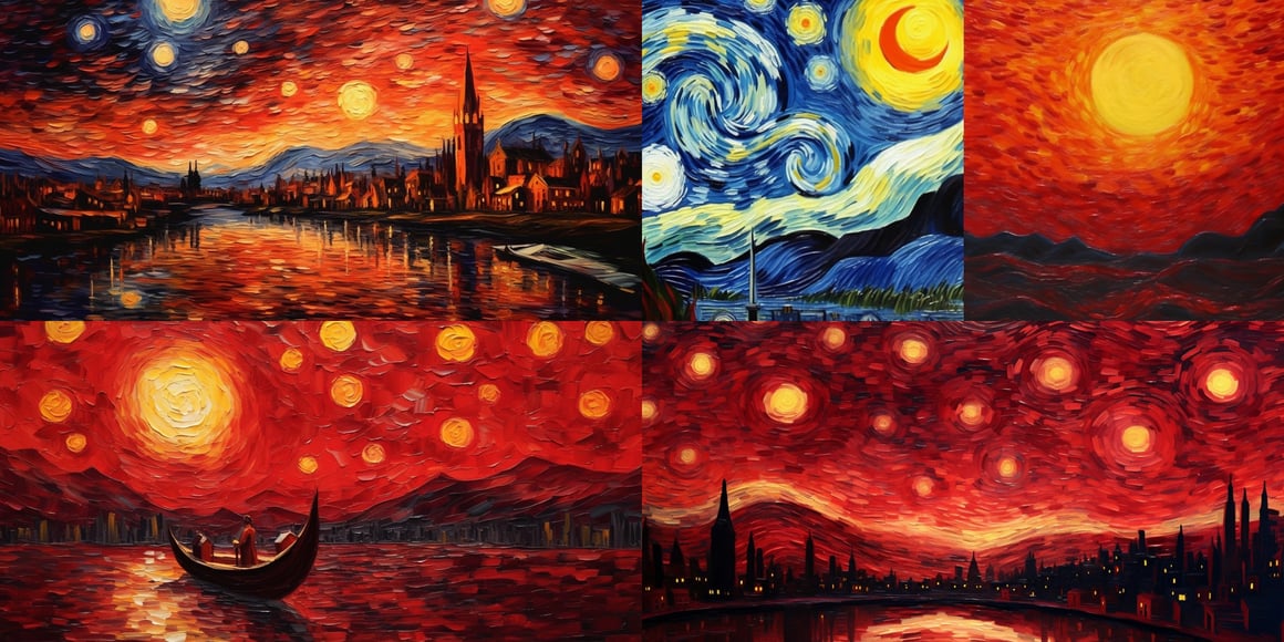 A Midpoint Exploration of Van Gogh's Red Starry Night at 750 Steps