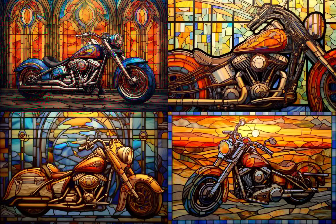 Harley Davidson Stained Glass Art Observation Checkpoint