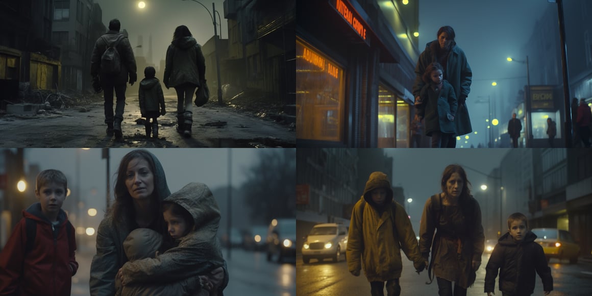 Desolate Night Stroll: Apocalyptic Parenting in 4k