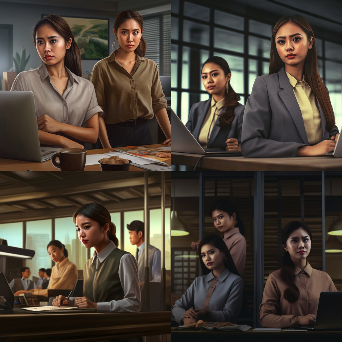 Hardworking Filipino Office Employees in Action