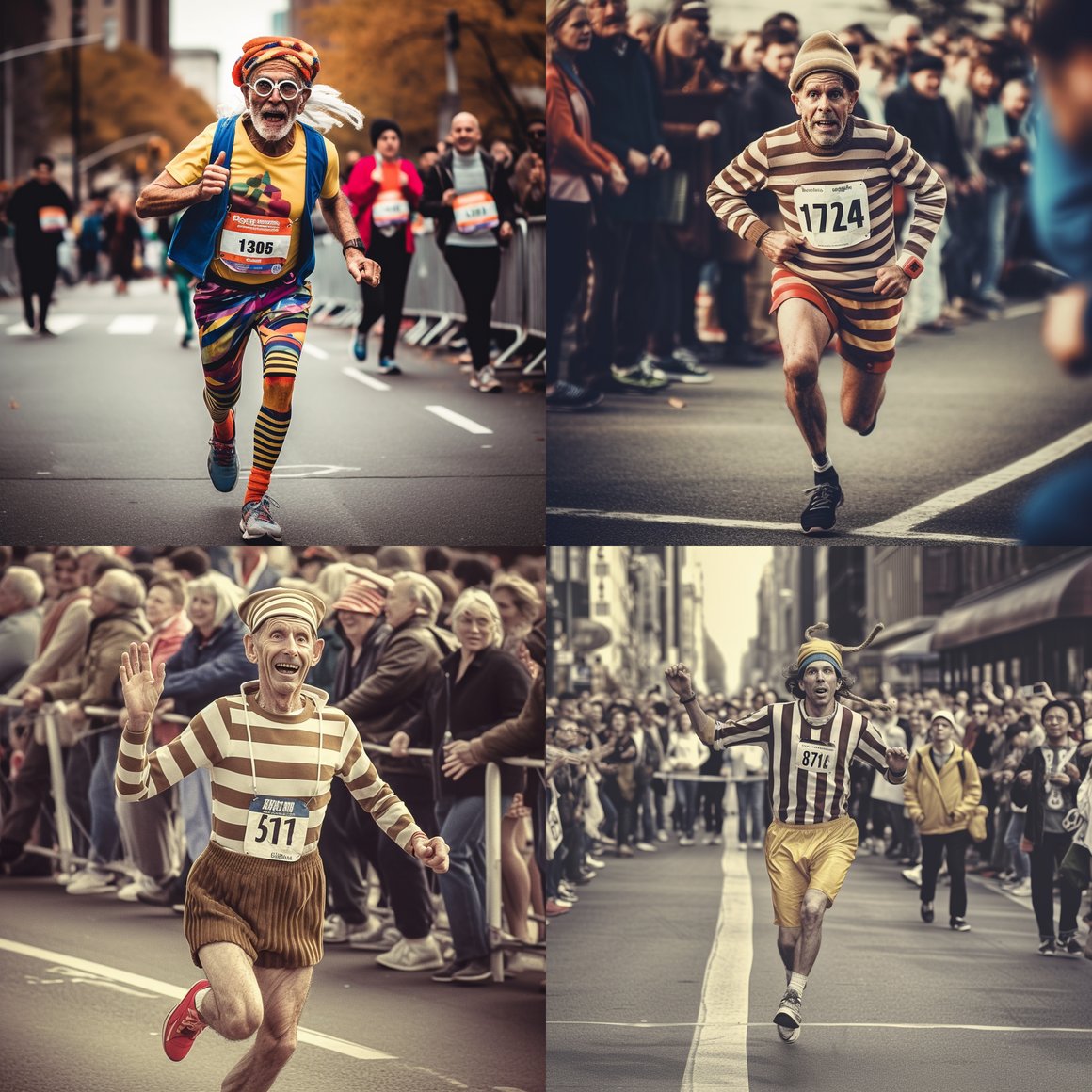 Retro Run: A Vintage Snapshot of a Senior Marathon Finisher