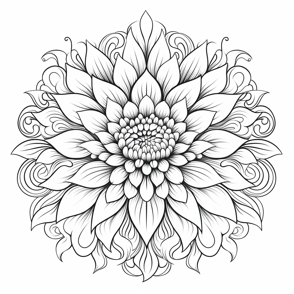 Chrysanthemum Flower Adult Coloring Page