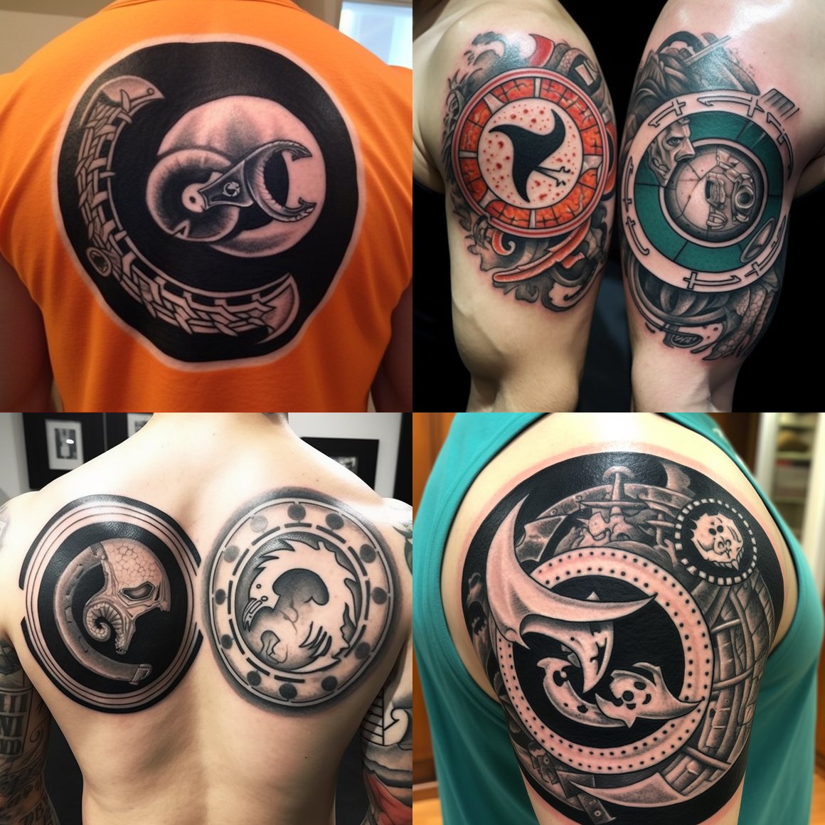 Halfway through Yin Yang Tattoos Inspired by Vegas Raiders and Miami Hurricanes Football Journey