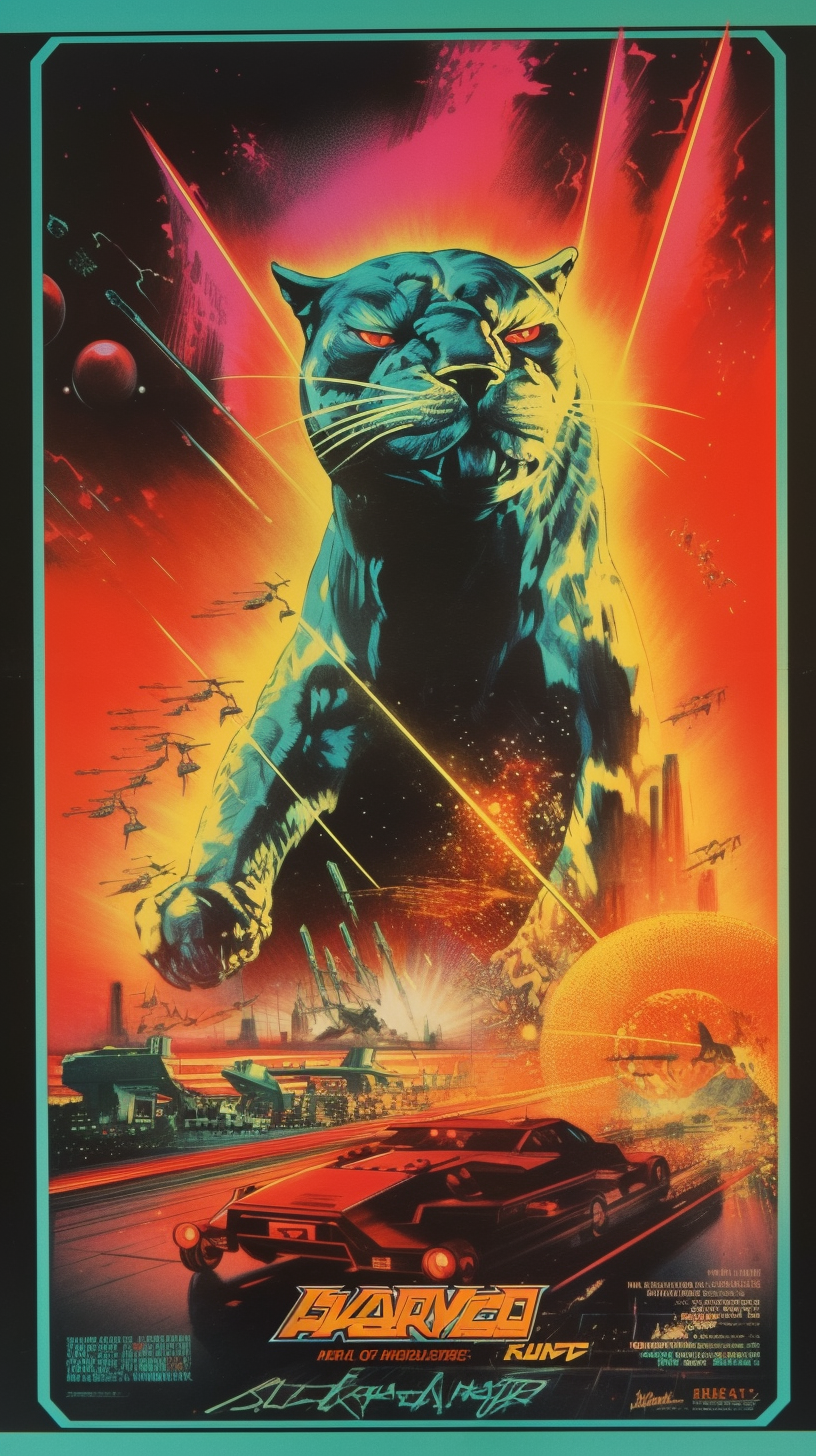 Retro Sci-Fi Cyber Panther Chaos: A Mid-Journey Rush