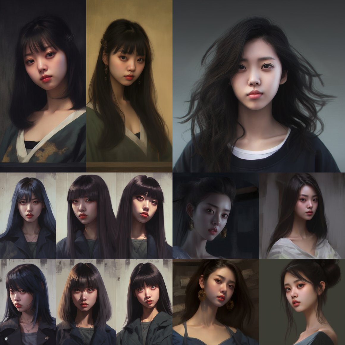Chinese Rock Model Girls Self-Portrait Creation