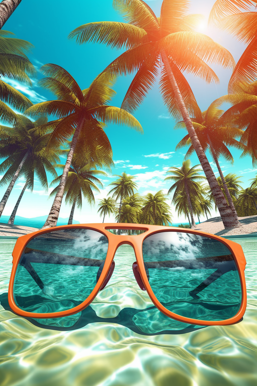 Sundrenched Tropical Beach Party Poster Art