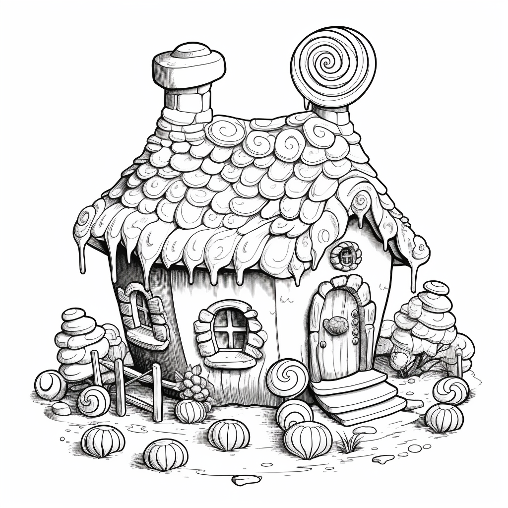 Sugarland Fairy House Coloring Page - Mid Journey