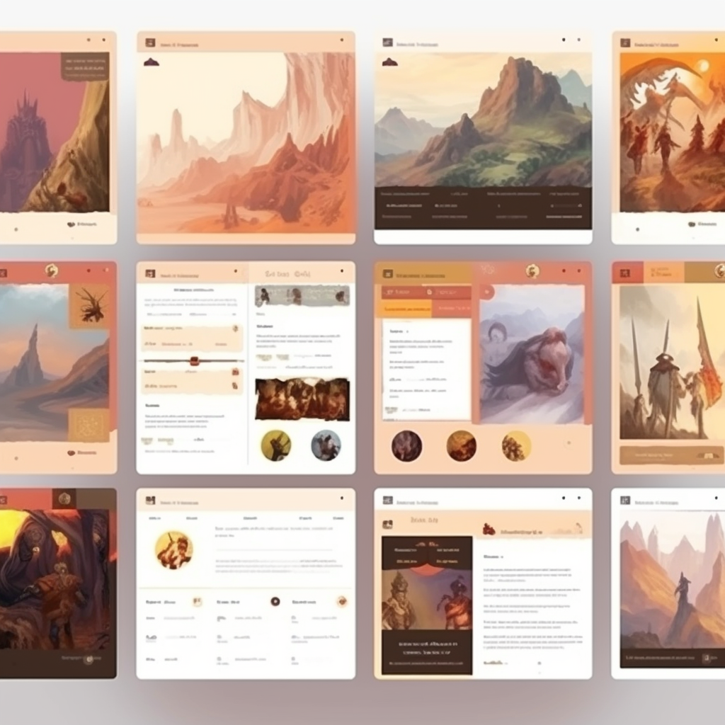 Halfway Update on DnD Fantasy Browser Game Cards Webpage Design v5