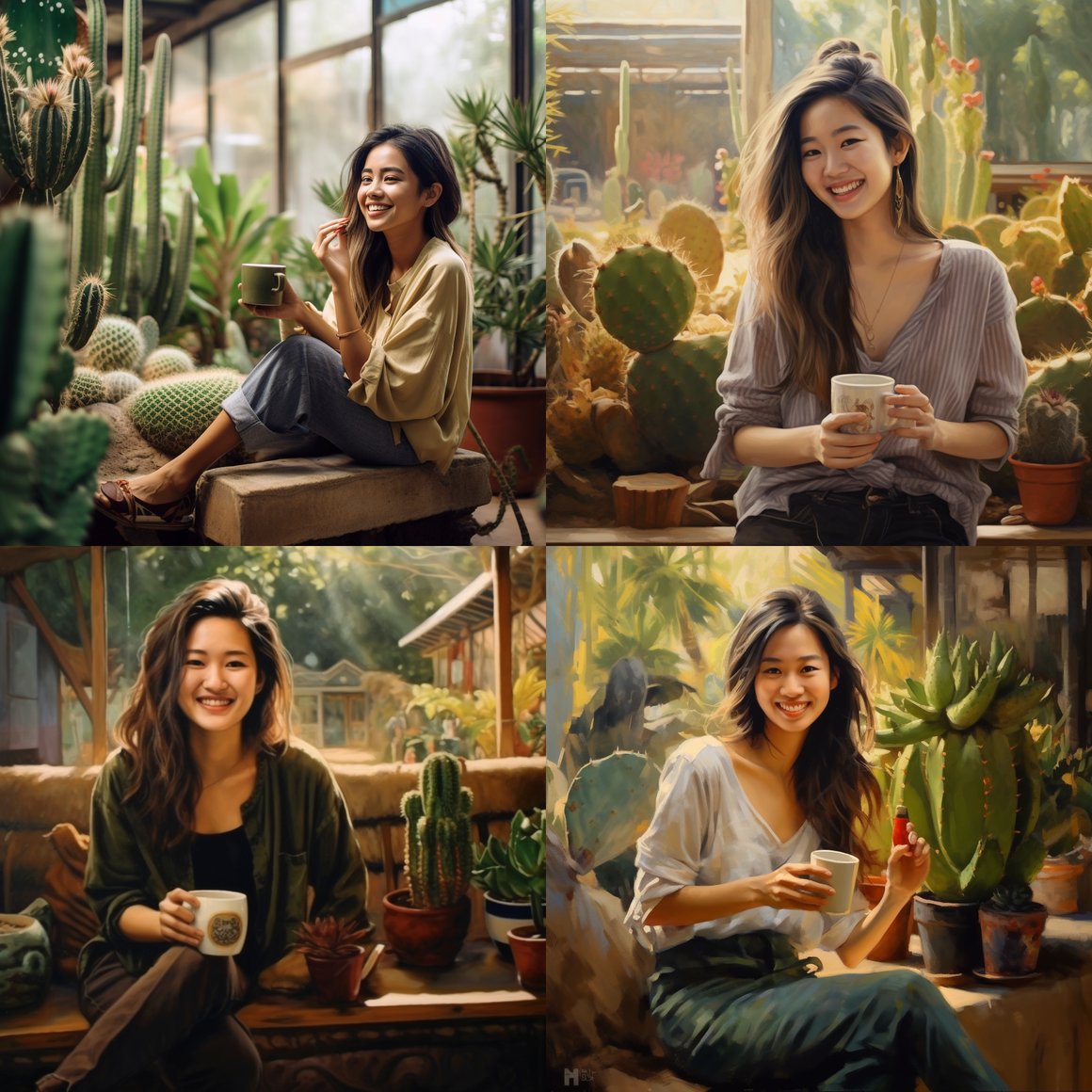 A Thai Woman's Intermission at a Museum