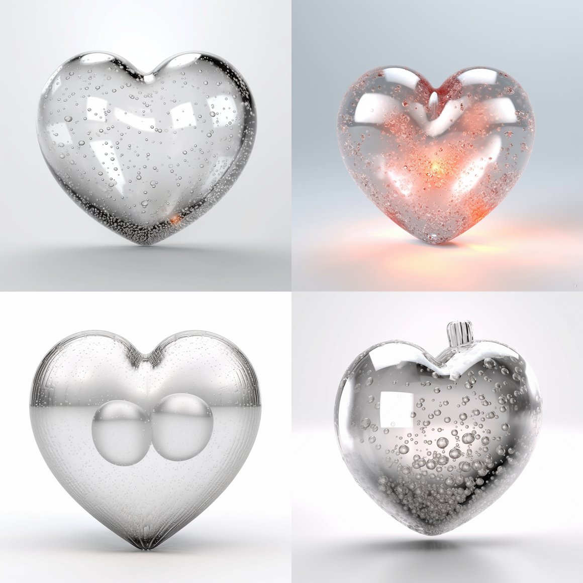 Detailed 3D Heart Bubble Journey