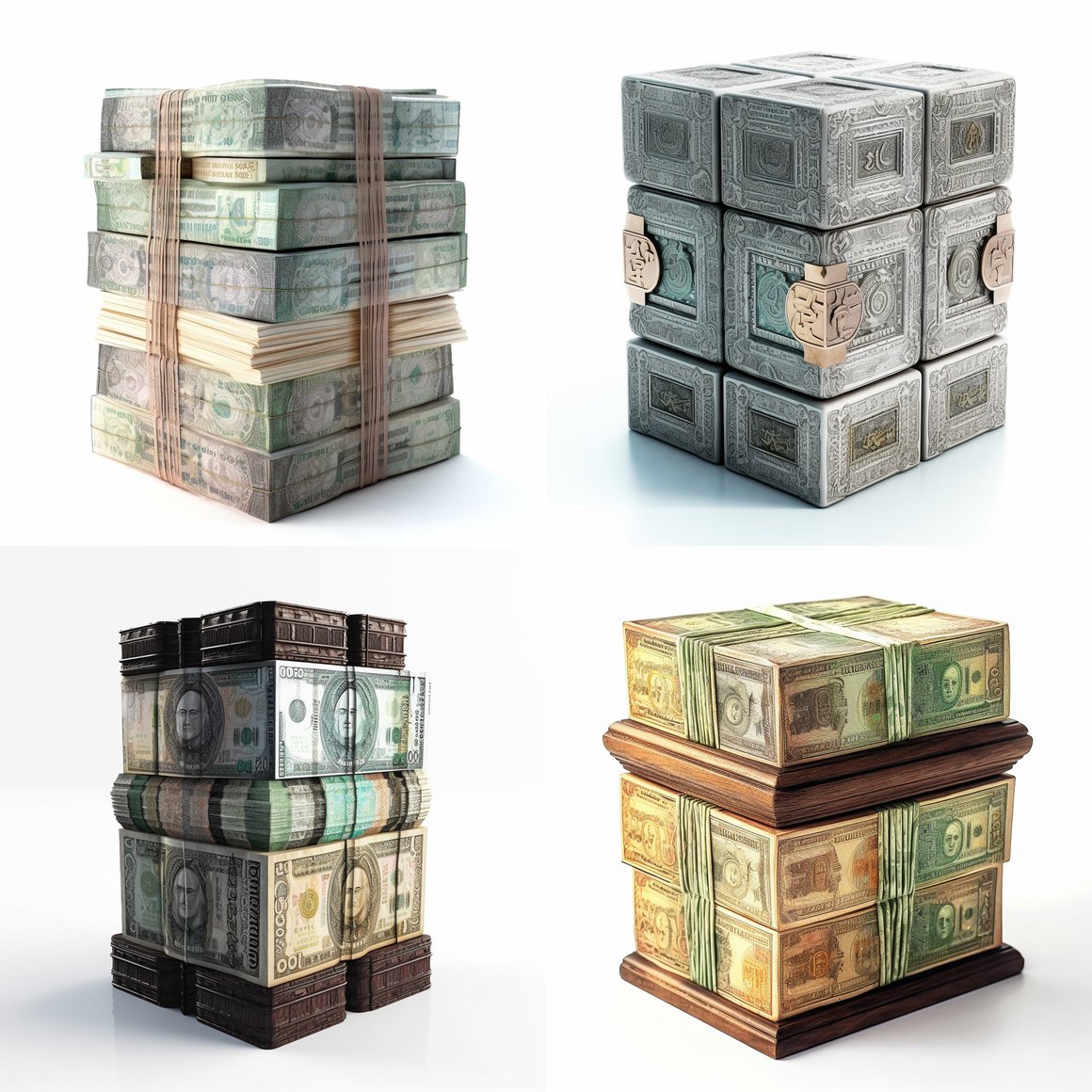 Detailed Hyper-Realistic 8k Illustration of Rupiah Money Stack in Safe