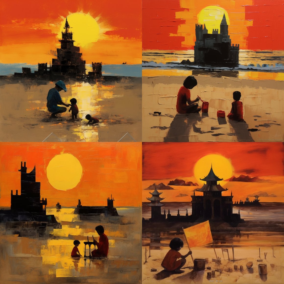 A Toddler's Sand Castle through M F Hussain's Eyes
