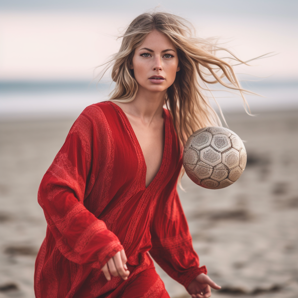 Detail-Rich 8K Image of a Young Woman on the Beach
