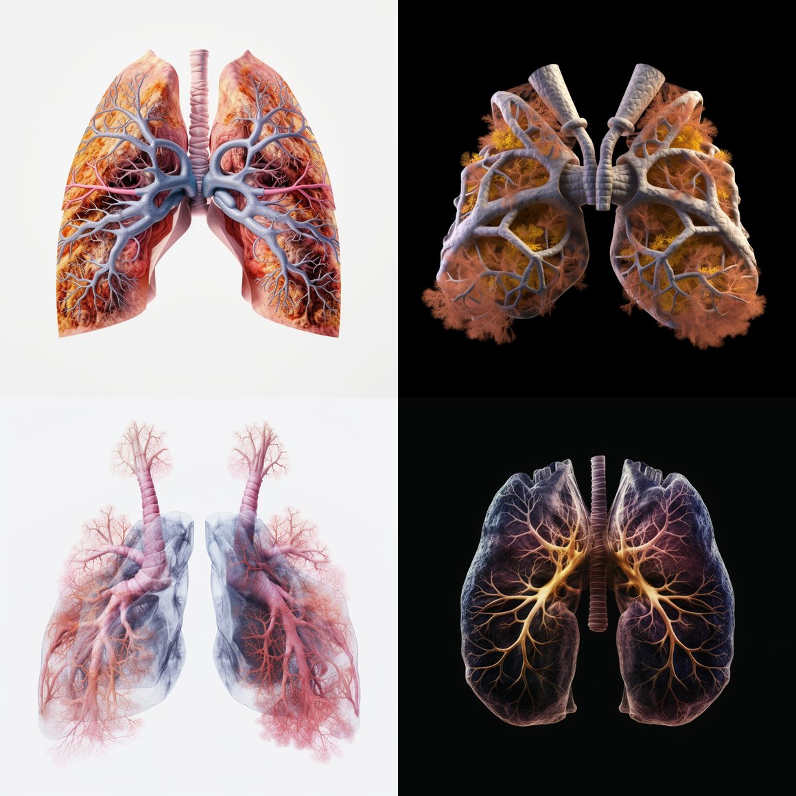 HD 4K Ultra-Realistic Visualization of Breathing Lungs