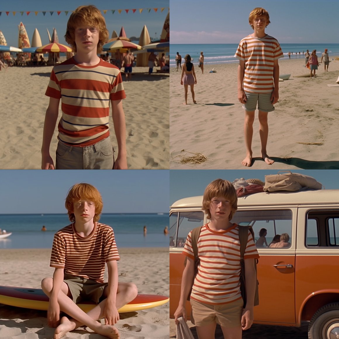Retro Beach Style: Ron Weasley's 1980 Surf Look Snapshot