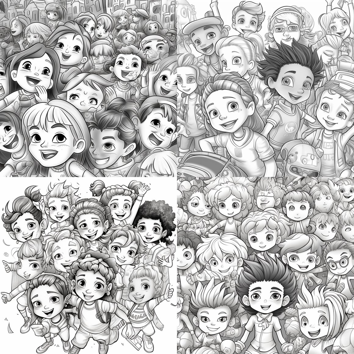 Tomboy Girls Playtime Coloring Page