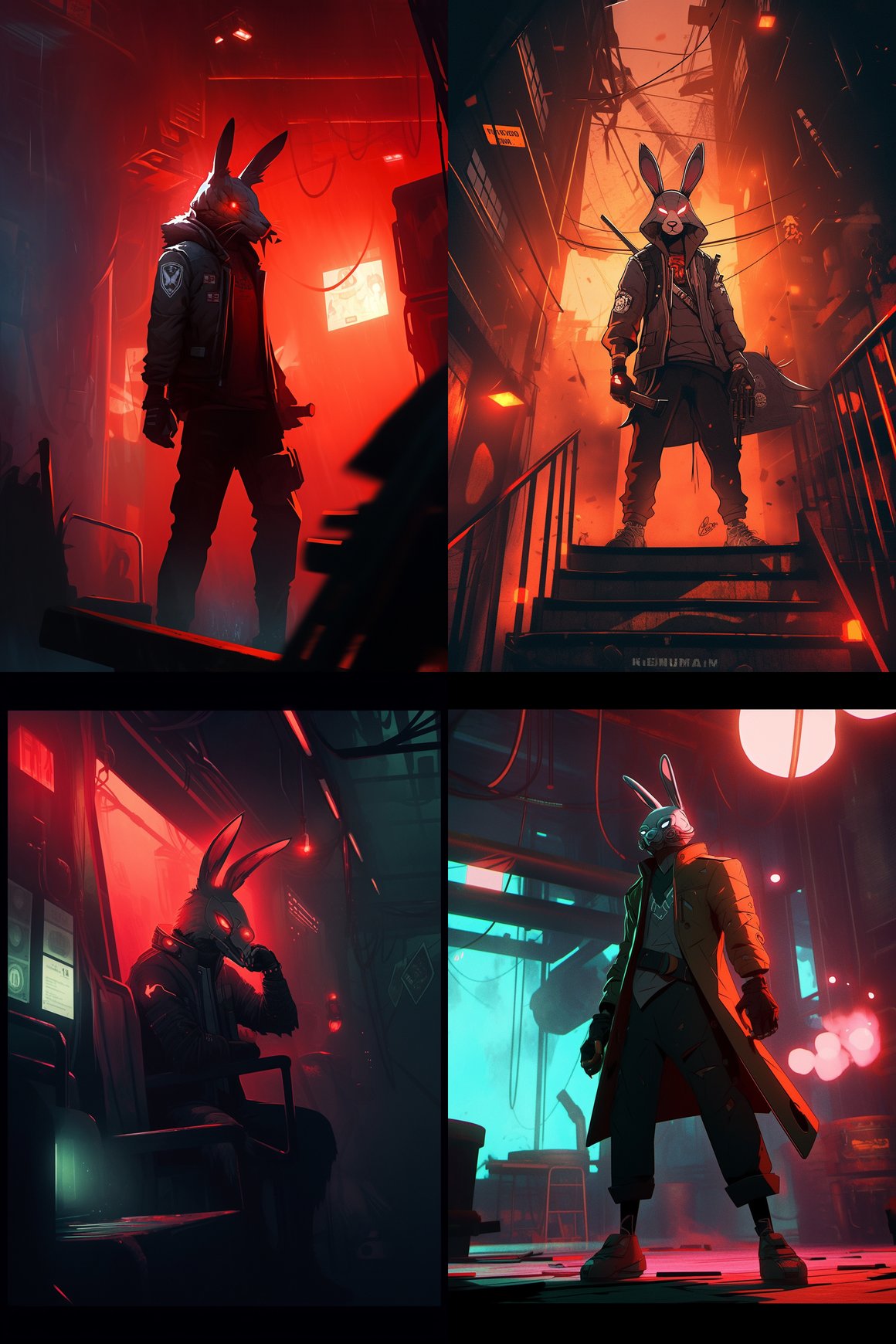 Neon Nightclub: A Cyberpunk Rabbit's Journey