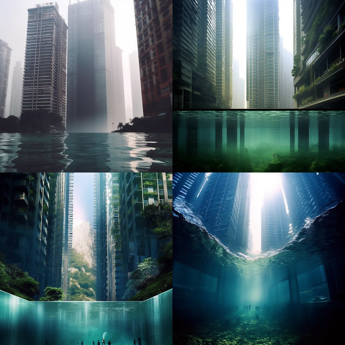 Submerged Elegance: A Watery View of Chongqing's High-rises