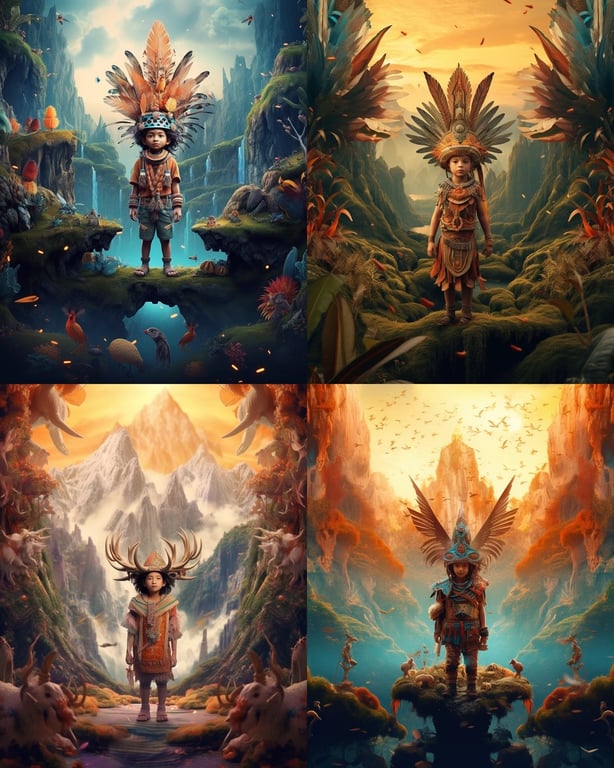 Spirit Whispers: A Child Shaman's Journey in 3D Animation Prompt ...