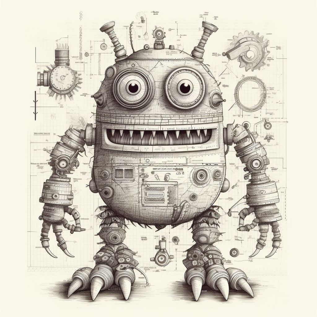 Retro Monster Toy Blueprint