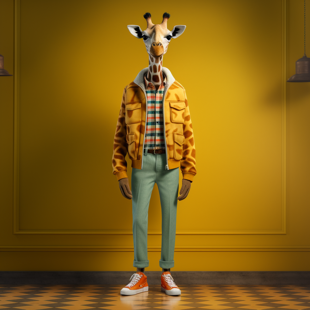Retro Giraffe: A 1960s Fashion Journey through Sony Lens