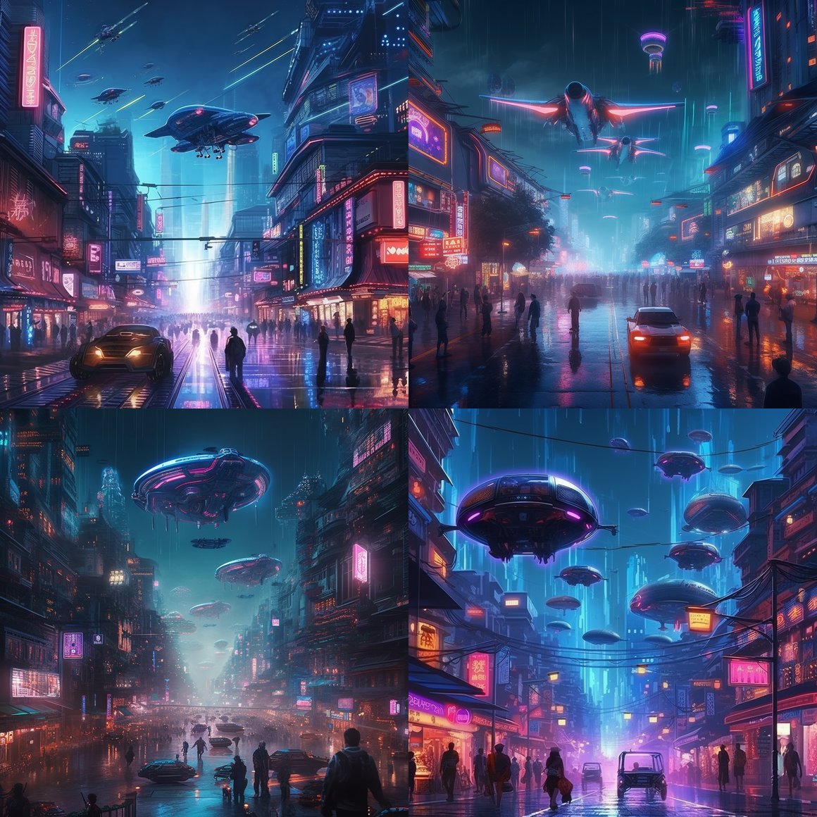Neon Nights: A Mid-Journey Through a Futuristic Sky City
