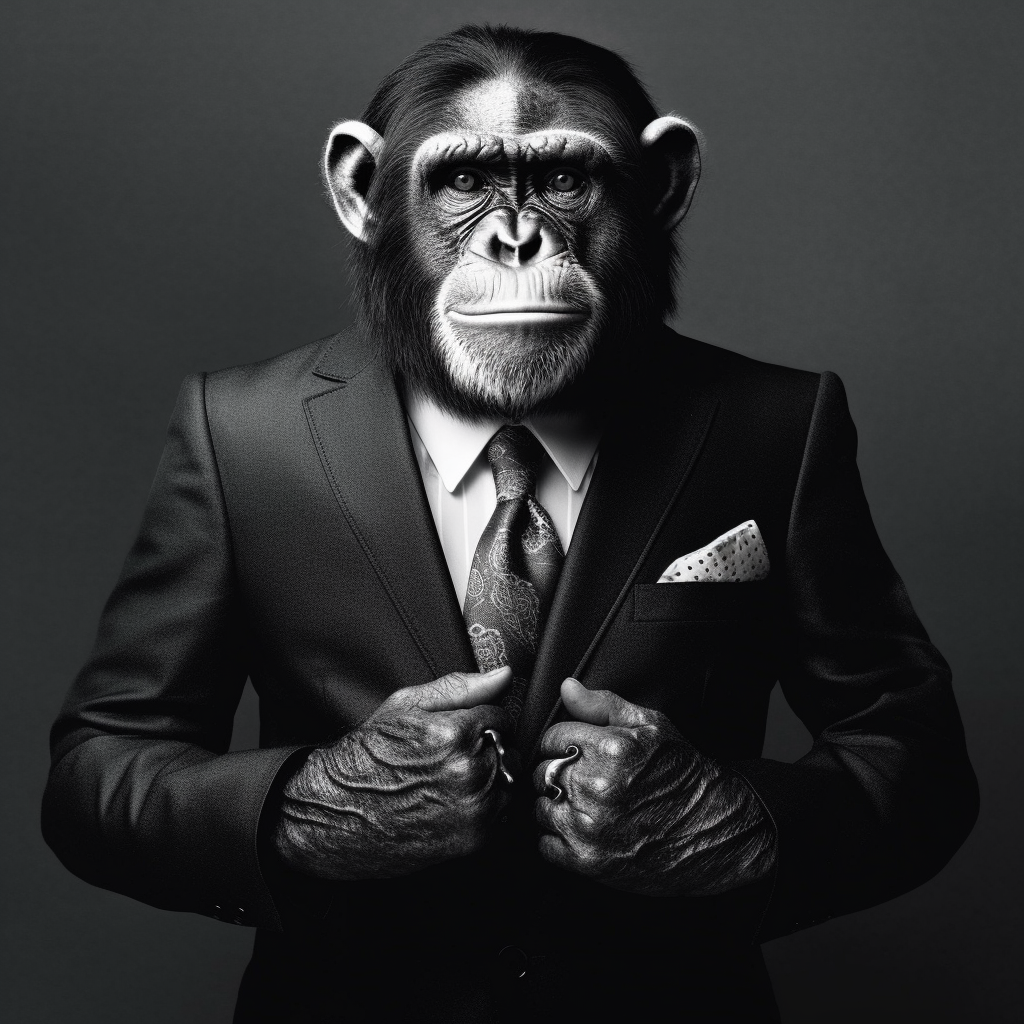 Chimpanzee Chic: A Mid-Journey Homage to Richard Avedon