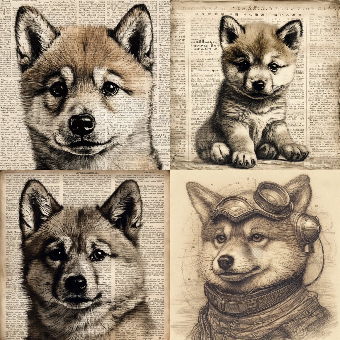 Detailed Fine Art Line Drawing on Dictionary Page