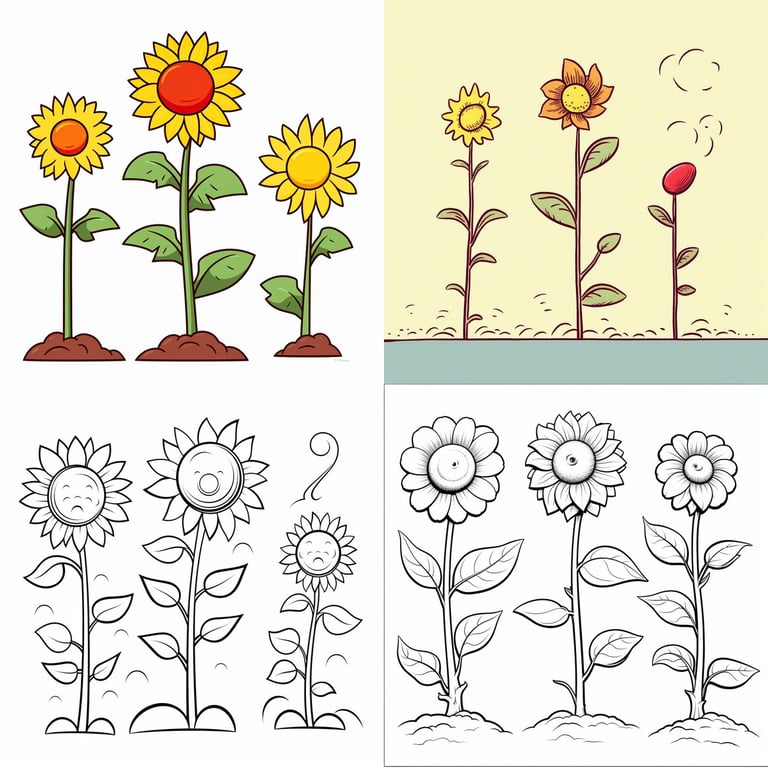 Flower Lifecycle Coloring Page for Preschoolers Prompt | NeoPrompt