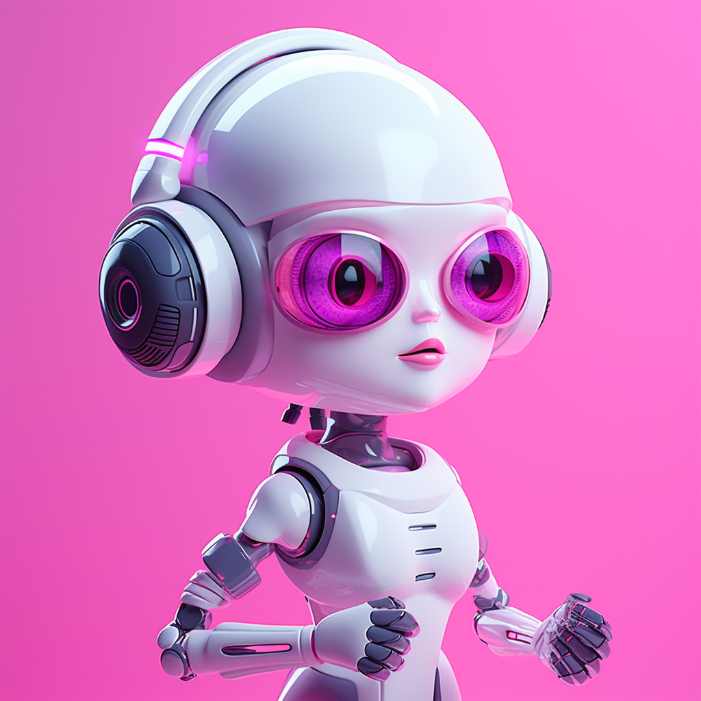 Neon Pink Microbot Design