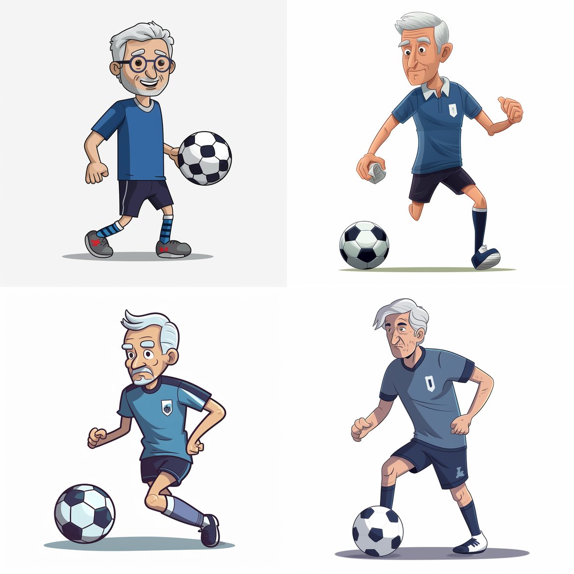 Midlife Soccer Spirit: Version 5 Cartoon Illustration