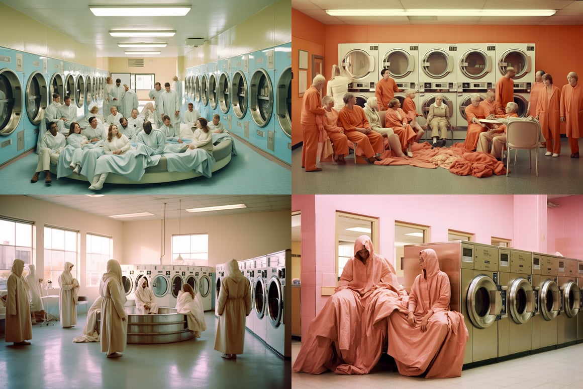 A Surreal 2030's Laundromat Odyssey in Color