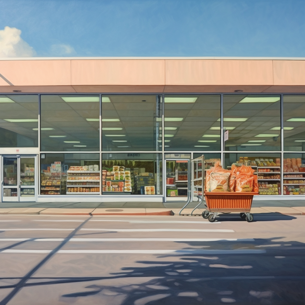 Desolate Supermarket: A Hopperesque Midway Pause