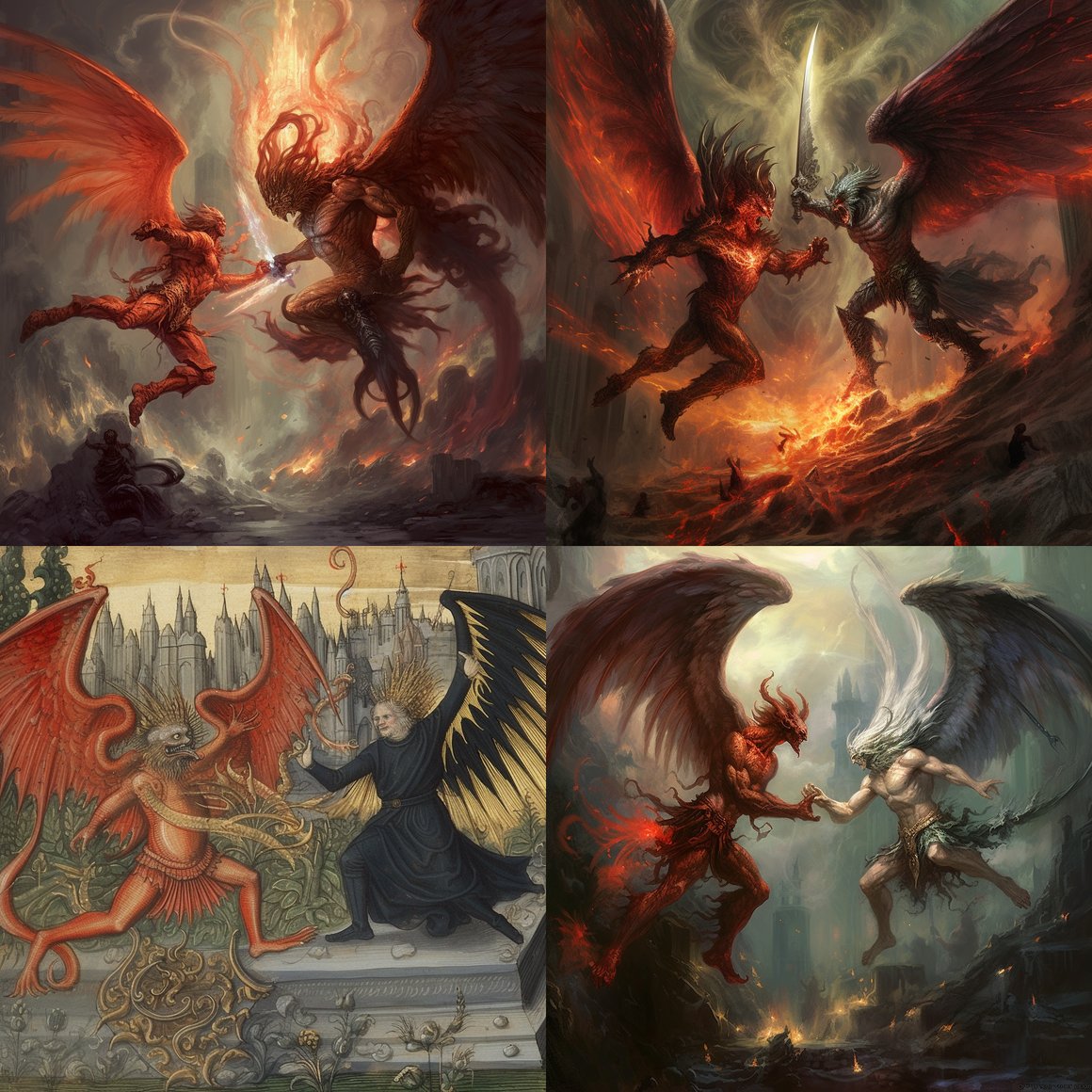 Clash of Celestial Might: The Angel-Demon Showdown