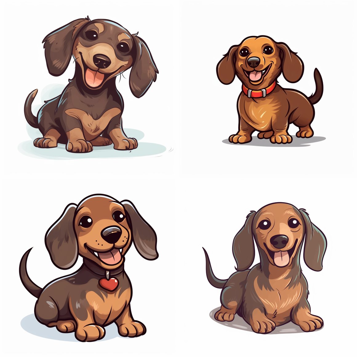 Happy Dachshund Anthro Mascot in Manga Style Version 5.1