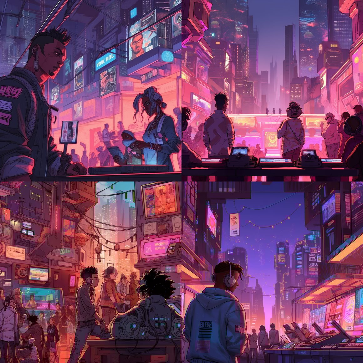 Neon Beats: A Cyberpunk Sunrise Concert