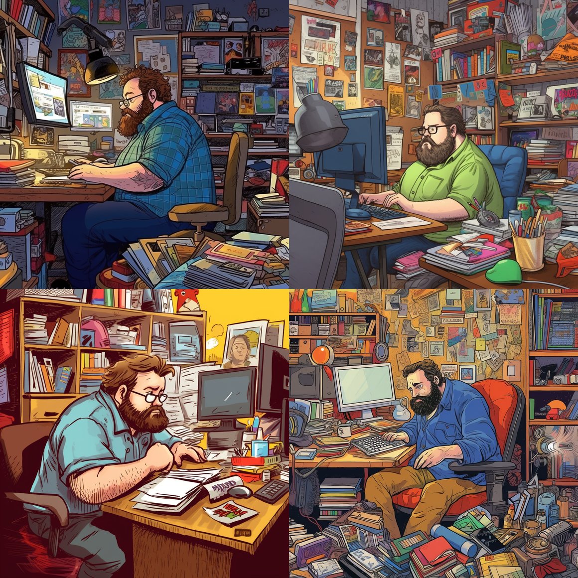 Midlife Crunch in a Technicolor Office