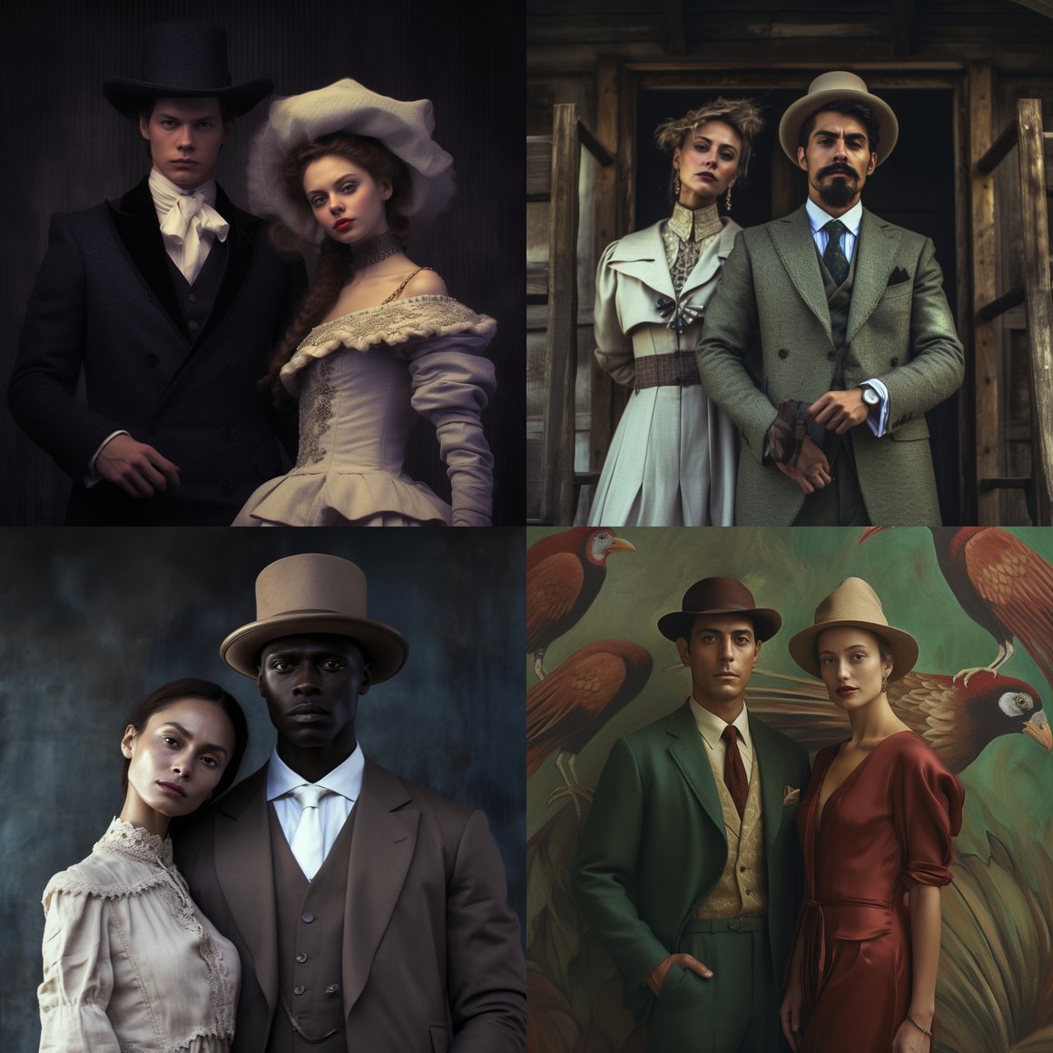 Classic Style Mid-Journey Portrait of Isabel Macas and Adrian Tambo