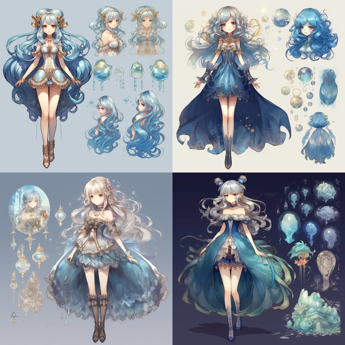 Detailed Anime Character Design - Niji 5 in Mahou Shojo Dress