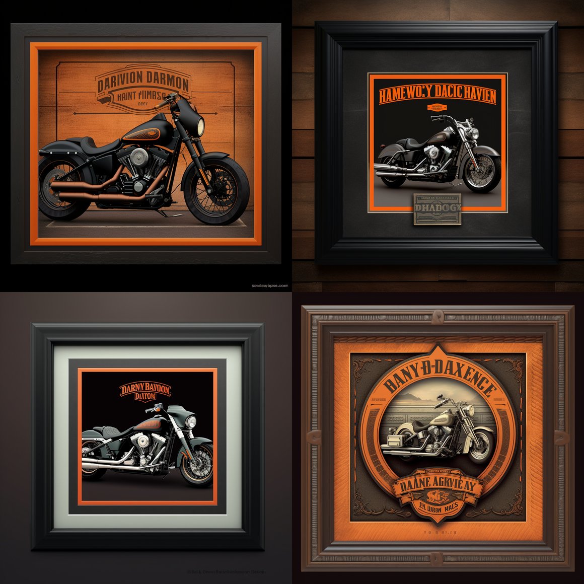 Harley-Davidson Inspired 8K Digital Certificate Frame Design