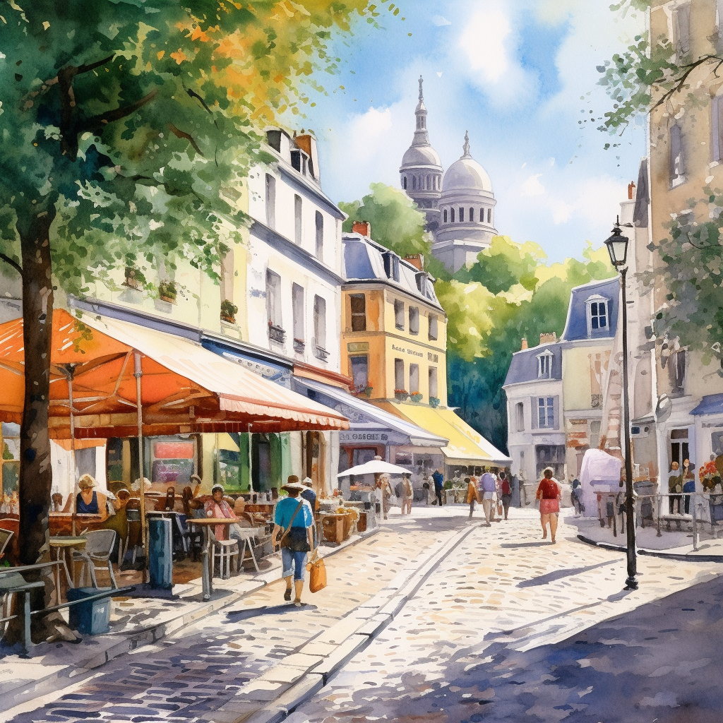 Artistic Afternoon in Montmartre: A Watercolor Journey
