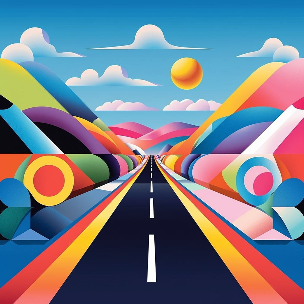 Retro Futura: 80's Inspired Cycling Journey Poster