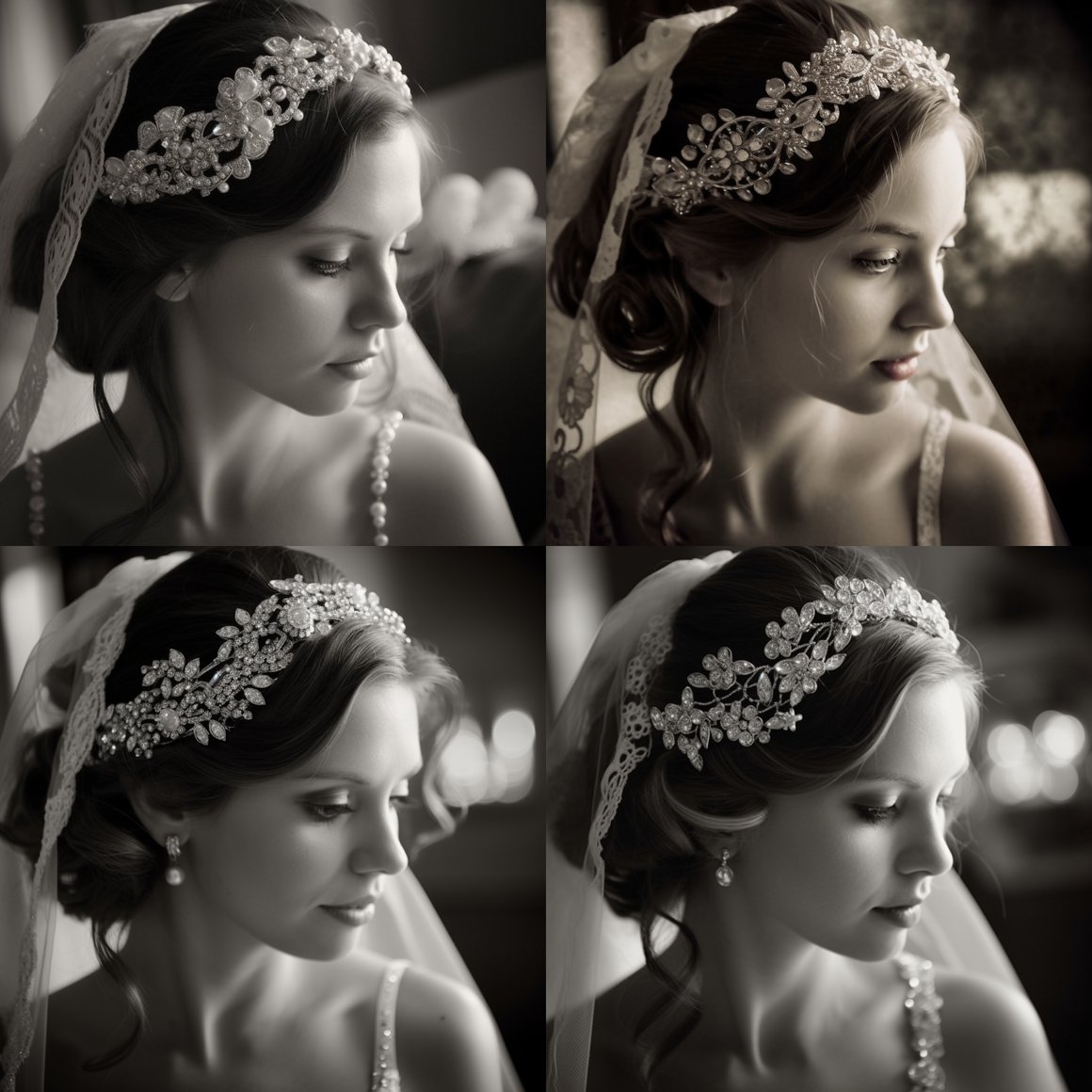 Detailed Bridal Headpiece Photography Process