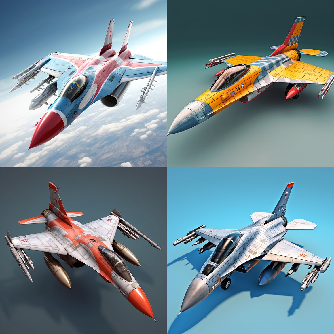 Super Mario 3D World Inspired F16 Fighter Jet Mid-Journey Design Prompt ...