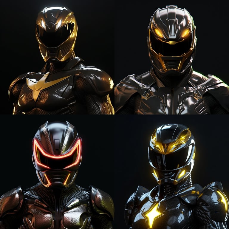Hyper-Realistic 8K Full Body Rendering of the Black Mighty Morphin ...