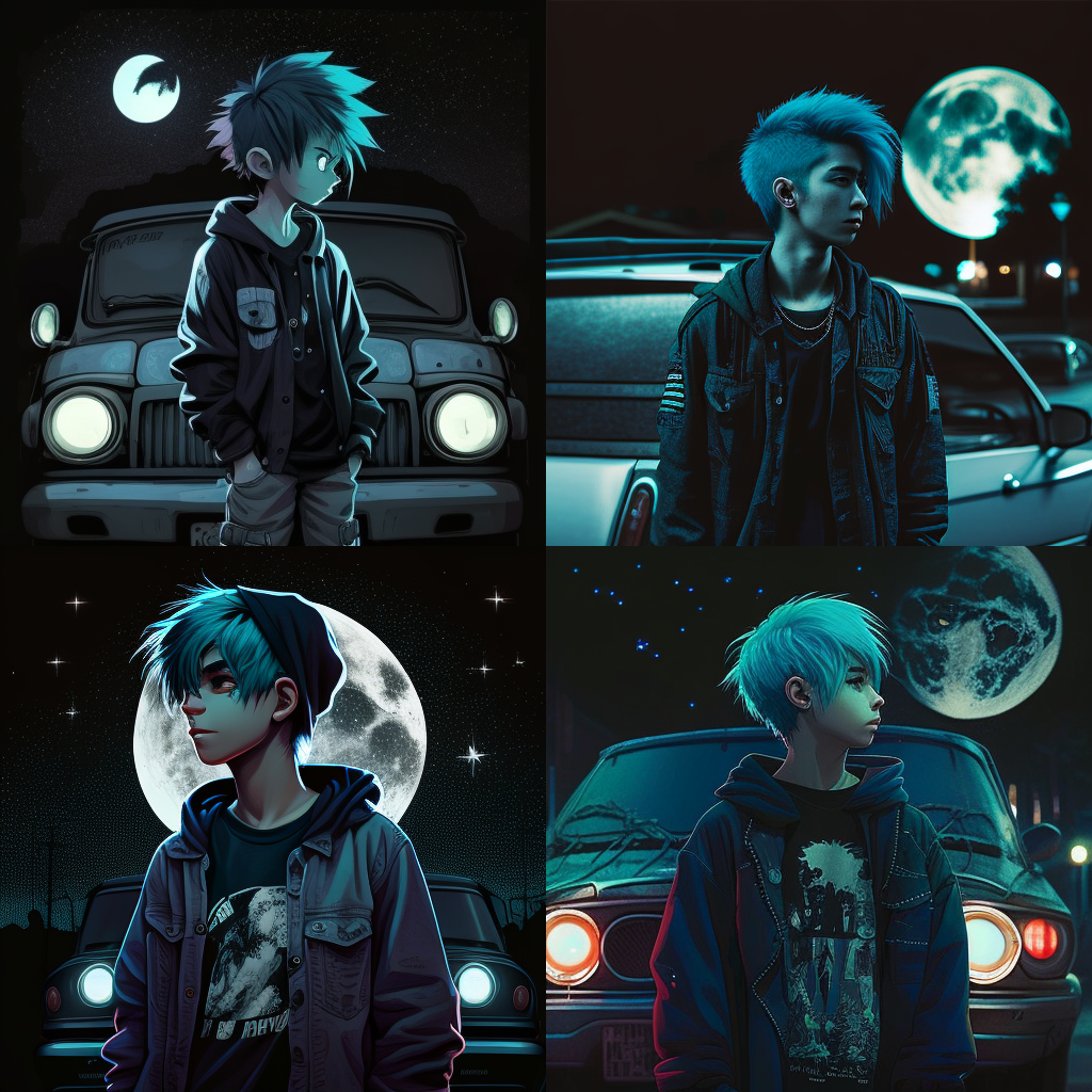 Midnight Encounter: The Blue-Haired Enigma