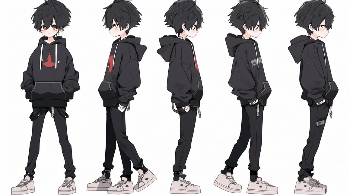 Slim Anime Boy in Modern Style