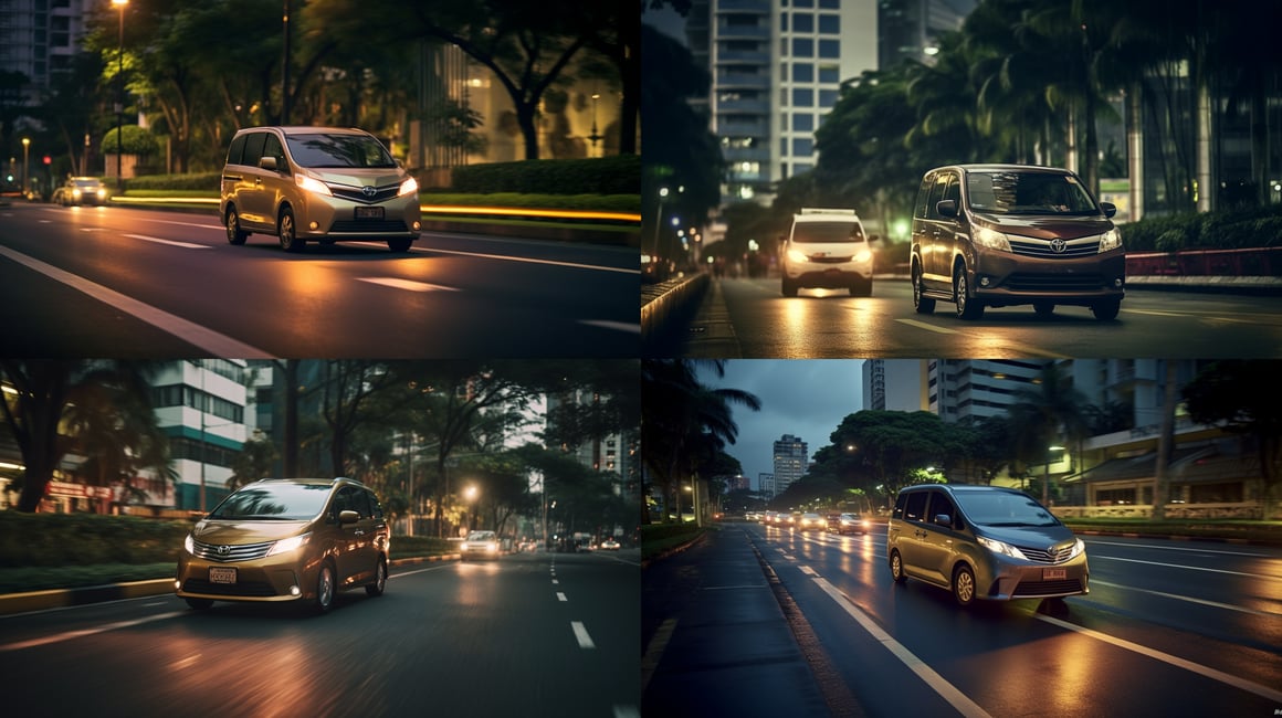 Cinematic Journey through Jakarta: An MPV's Evening Drive