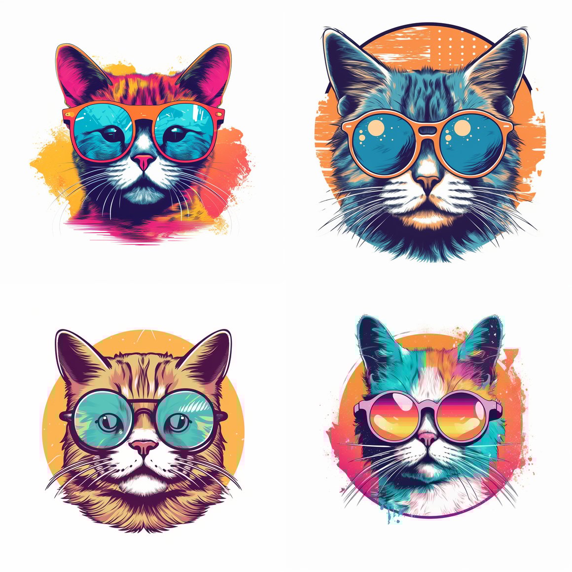 Retro Feline Fashion T-Shirt Design